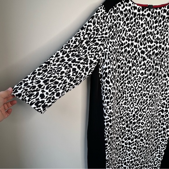 NWT Jones New York white and black leopard print stretch tunic dress size 16 - Picture 3 of 9